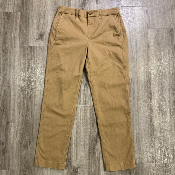J. Crew Pants - J. Crew High Rise Girlfriend Chino Pants Women Size 2 Tan Straight Leg Office